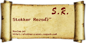 Stokker Rezső névjegykártya
